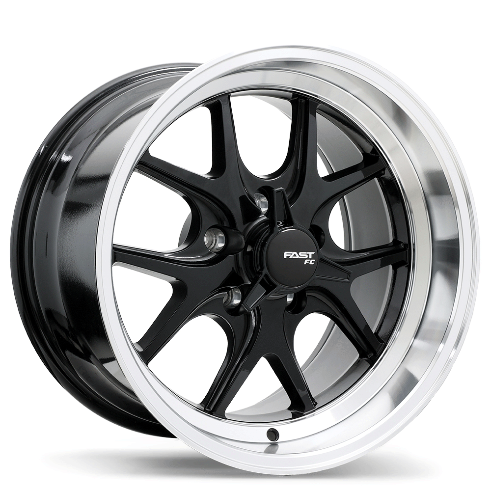 Fast Wheels FC04V Gloss Black with Machined Lip 17x10.5 +15 5x127mm 71.5mm