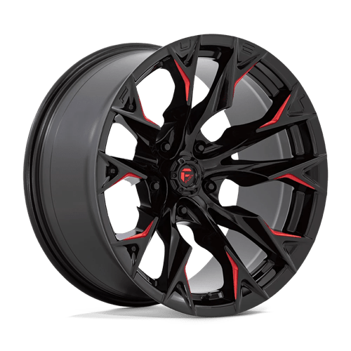 Fuel Offroad D823 FLAME Gloss Black Mill W/ Candy Red 20x10 -18 5x139.7mm 78.1mm