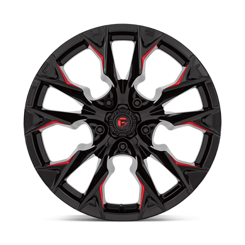 Fuel Offroad D823 FLAME Gloss Black Mill W/ Candy Red 20x10 -18 5x127mm 71.5mm