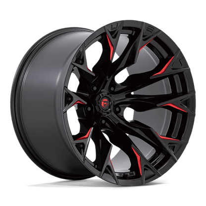 Fuel Offroad D823 FLAME Gloss Black Mill W/ Candy Red 20x12 -44 5x127mm 71.5mm