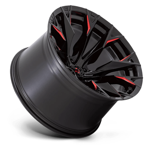 Fuel Offroad D823 FLAME Gloss Black Mill W/ Candy Red 20x12 -44 5x127mm 71.5mm