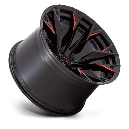 Fuel Offroad D823 FLAME Gloss Black Mill W/ Candy Red 20x12 -44 5x127mm 71.5mm