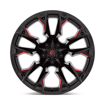Fuel Offroad D823 FLAME Gloss Black Mill W/ Candy Red 20x12 -44 5x127mm 71.5mm