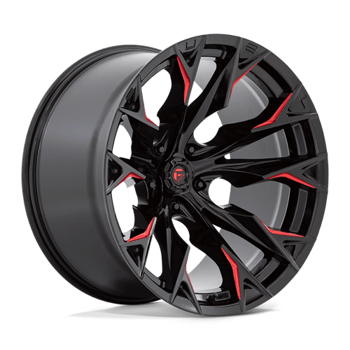 Fuel Offroad D823 FLAME Gloss Black Mill W/ Candy Red 22x12 -44 5x127mm 71.5mm