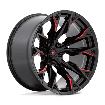 Fuel Offroad D823 FLAME Gloss Black Mill W/ Candy Red 22x12 -44 5x127mm 71.5mm