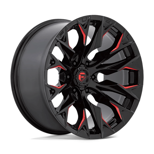 Fuel Offroad D823 FLAME Gloss Black Mill W/ Candy Red 20x10 -18 6x135mm 87.1mm
