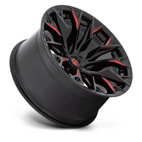 Fuel Offroad D823 FLAME Gloss Black Mill W/ Candy Red 20x10 -18 8x180mm 124.2mm