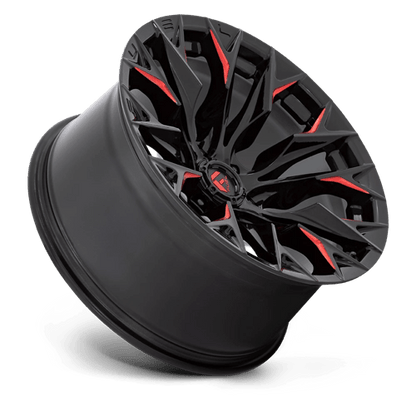 Fuel Offroad D823 FLAME Gloss Black Mill W/ Candy Red 24x12 -44 5x127mm 71.5mm
