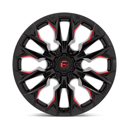 Fuel Offroad D823 FLAME Gloss Black Mill W/ Candy Red 20x10 -18 8x165.1mm 125.1mm