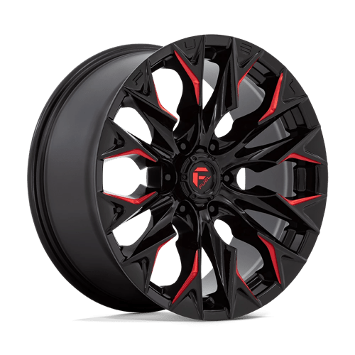 Fuel Offroad D823 FLAME Gloss Black Mill W/ Candy Red 20x9 +20 6x139.7mm 106.1mm