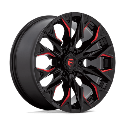 Fuel Offroad D823 FLAME Gloss Black Mill W/ Candy Red 20x9 +20 6x139.7mm 106.1mm