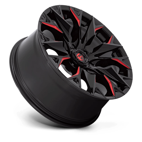 Fuel Offroad D823 FLAME Gloss Black Mill W/ Candy Red 20x9 +20 6x139.7mm 106.1mm