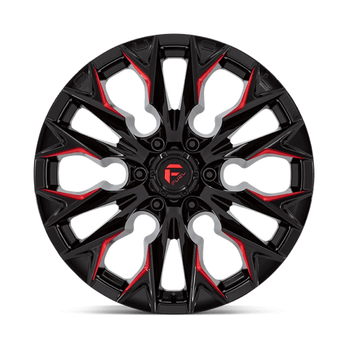 Fuel Offroad D823 FLAME Gloss Black Mill W/ Candy Red 20x9 +20 6x135mm 87.1mm