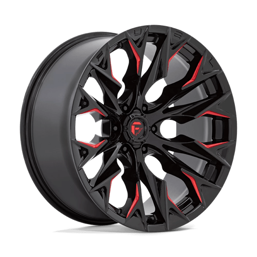 Fuel Offroad D823 FLAME Gloss Black Mill W/ Candy Red 22x10 -18 6x139.7mm 106.1mm