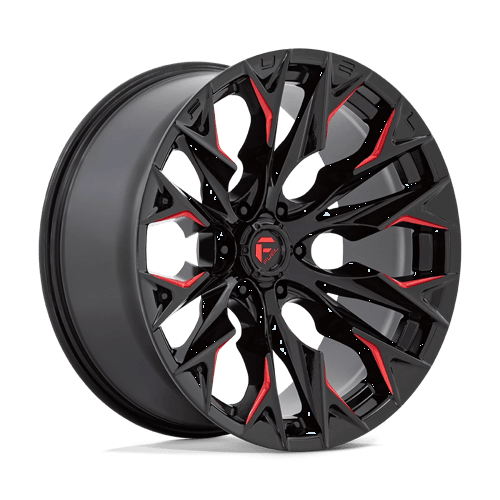 Fuel Offroad D823 FLAME Gloss Black Mill W/ Candy Red 22x10 -18 6x135mm 87.1mm