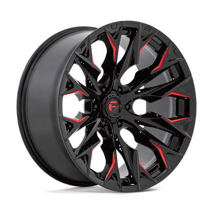 Fuel Offroad D823 FLAME Gloss Black Mill W/ Candy Red 22x10 -18 6x135mm 87.1mm