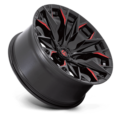 Fuel Offroad D823 FLAME Gloss Black Mill W/ Candy Red 22x10 -18 6x139.7mm 106.1mm