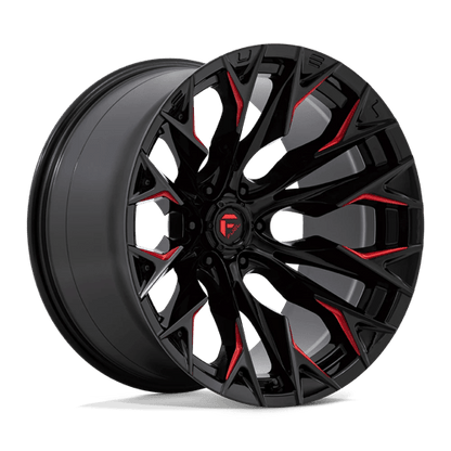 Fuel Offroad D823 FLAME Gloss Black Mill W/ Candy Red 22x12 -44 6x139.7mm 106.1mm