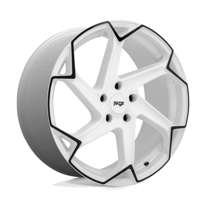 Niche M257 FLASH Gloss White W/ Black 20x10.5 +35 5x120mm 72.6mm