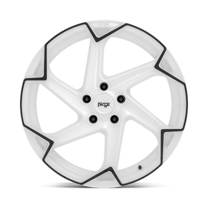 Niche M257 FLASH Gloss White W/ Black 20x10.5 +27 5x112mm 66.6mm