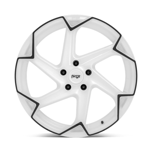 Niche M257 FLASH Gloss White W/ Black 20x10.5 +35 5x120mm 72.6mm
