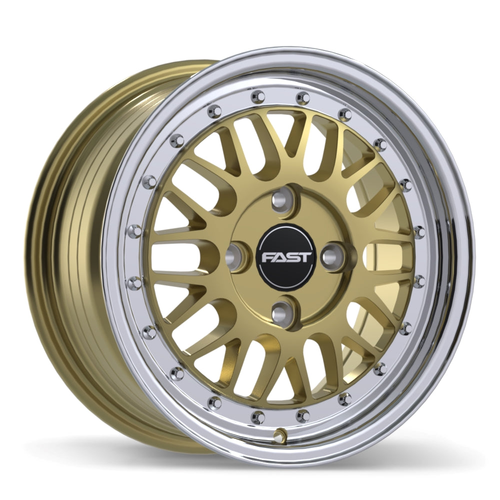 Fast Wheels FR01 Gloss Gold with Machined Lip 15x7 +40 4x114.3mm 72.6mm