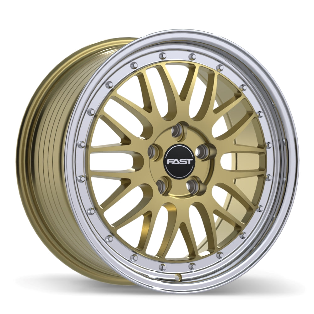 Fast Wheels FR01 Gloss Gold with Machined Lip 18x8.5 +45 5x110mm 72.6mm