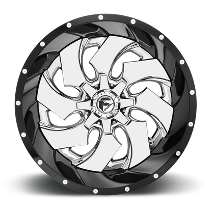 Fuel Offroad D240 CLEAVER Chrome Plated Gloss Black Lip 20x12 -44 8x170mm 125.1mm - 2 PIECE