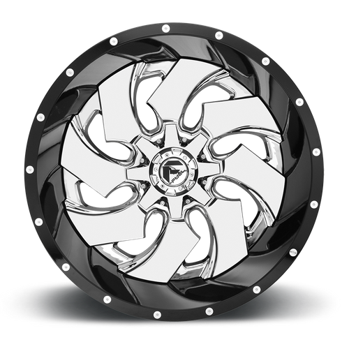 Fuel Offroad D240 CLEAVER Chrome Plated Gloss Black Lip 22x10 -13 6x135|6x139.7mm 106.1mm - 2 PIECE