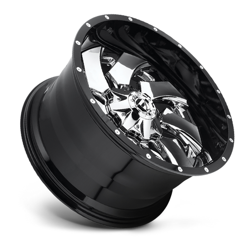 Fuel Offroad D240 CLEAVER Chrome Plated Gloss Black Lip 20x12 -44 8x170mm 125.1mm - 2 PIECE