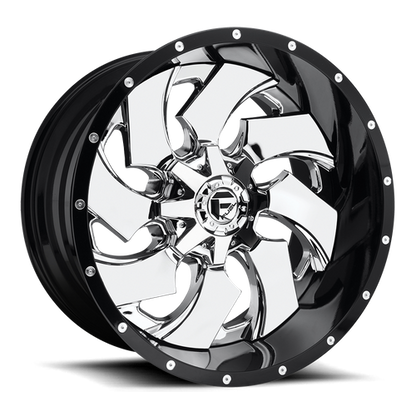Fuel Offroad D240 CLEAVER Chrome Plated Gloss Black Lip 22x10 -13 6x135|6x139.7mm 106.1mm - 2 PIECE
