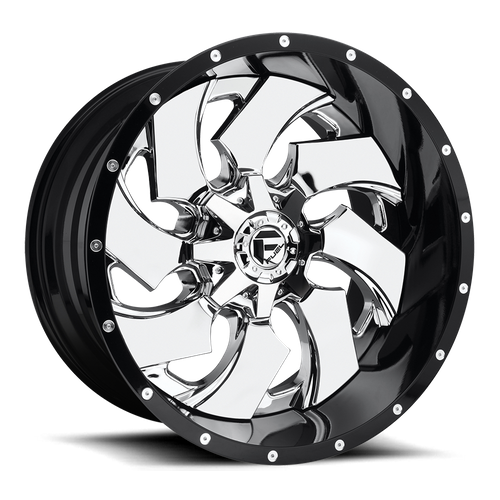 Fuel Offroad D240 CLEAVER Chrome Plated Gloss Black Lip 20x12 -44 8x170mm 125.1mm - 2 PIECE