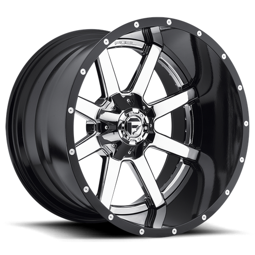 Fuel Offroad D260 MAVERICK Chrome Plated Gloss Black Lip 24x14 -75 6x135|6x139.7mm 106.1mm - 2 PIECE