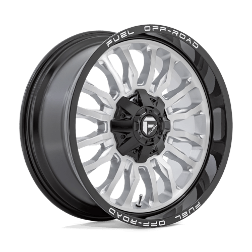 Fuel Offroad D798 ARC Silver Brush Face W/ Blk Lip 20x10 -18 8x180mm 124.2mm