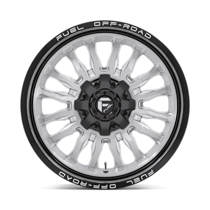 Fuel Offroad D798 ARC Silver Brush Face W/ Blk Lip 20x9 +1 6x135|6x139.7mm 106.1mm