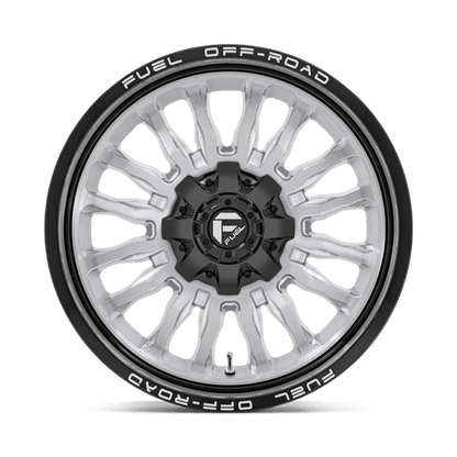 Fuel Offroad D798 ARC Silver Brush Face W/ Blk Lip 20x9 +1 8x180mm 124.2mm