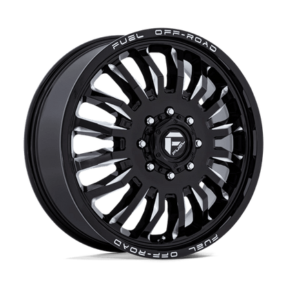 Fuel Offroad D868 ARC DUALLY Gloss Black Milled 22x8.25 -240 8x165.1mm 121.5mm