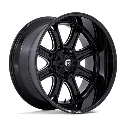 Fuel Offroad DARKSTAR Gloss Black Milled 22x9 +1 Custom 78.1mm