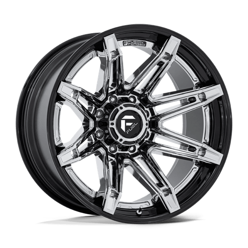 Fuel Offroad FC401 BRAWL Chrome W/ Gloss Black Lip 24x12 -44 8x165.1mm 125.1mm