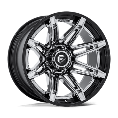 Fuel Offroad FC401 BRAWL Chrome W/ Gloss Black Lip 24x12 -44 8x165.1mm 125.1mm