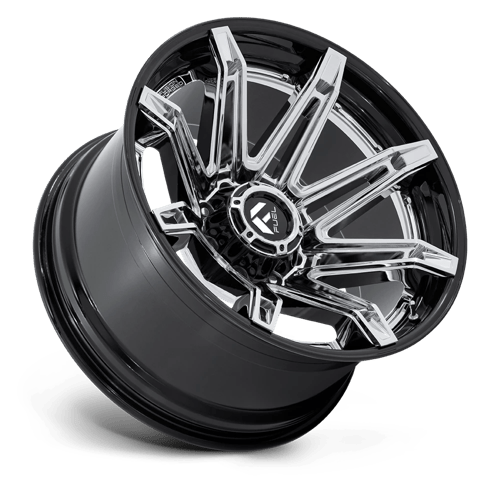 Fuel Offroad FC401 BRAWL Chrome W/ Gloss Black Lip 24x12 -44 8x165.1mm 125.1mm
