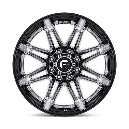 Fuel Offroad FC401 BRAWL Chrome W/ Gloss Black Lip 24x12 -44 8x165.1mm 125.1mm