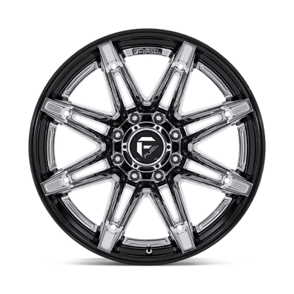 Fuel Offroad FC401 BRAWL Chrome W/ Gloss Black Lip 24x12 -44 8x165.1mm 125.1mm