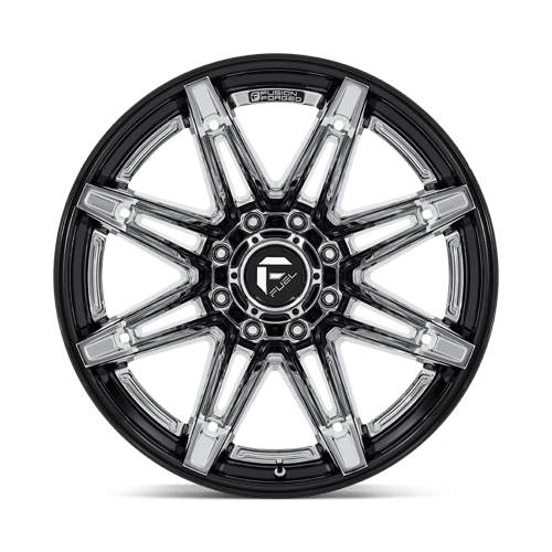 Fuel Offroad FC401 BRAWL Chrome W/ Gloss Black Lip 22x12 -44 8x170mm 125.1mm