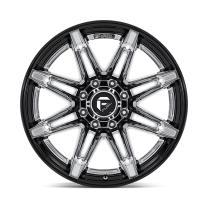 Fuel Offroad FC401 BRAWL Chrome W/ Gloss Black Lip 22x12 -44 8x180mm 124.2mm