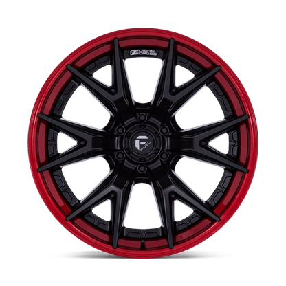 Fuel Offroad FC402 CATALYST Matte Black W/ Candy Red Lip 22x10 -18 6x139.7mm 106.1mm