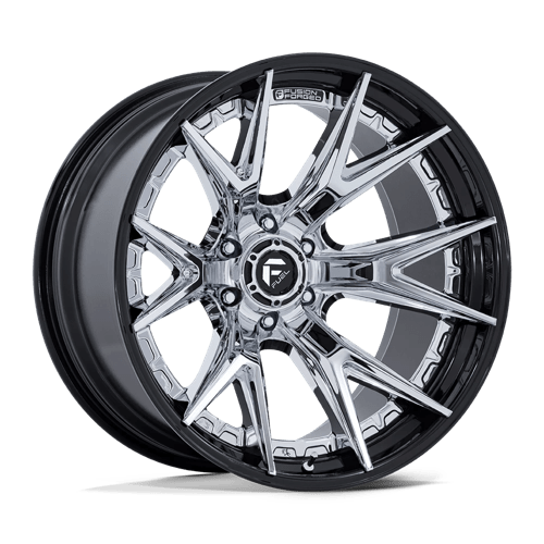Fuel Offroad FC402 CATALYST Chrome W/ Gloss Black Lip 22x10 -18 6x135mm 87.1mm
