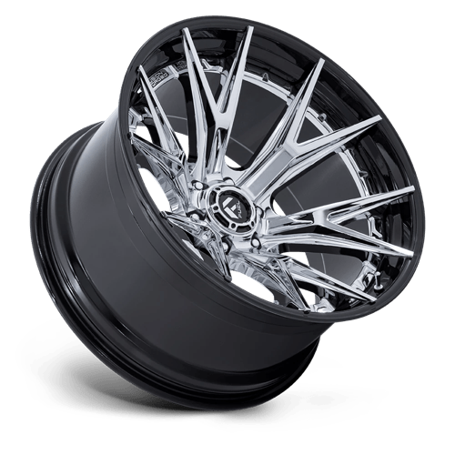 Fuel Offroad FC402 CATALYST Chrome W/ Gloss Black Lip 22x12 -44 6x139.7mm 106.1mm