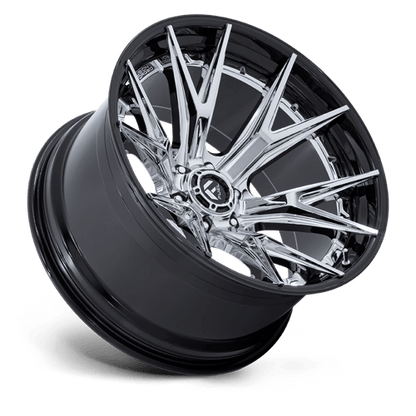 Fuel Offroad FC402 CATALYST Chrome W/ Gloss Black Lip 24x12 -44 6x139.7mm 106.1mm