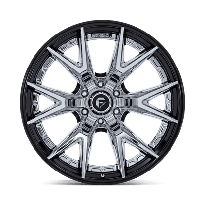 Fuel Offroad FC402 CATALYST Chrome W/ Gloss Black Lip 22x10 -18 6x139.7mm 106.1mm